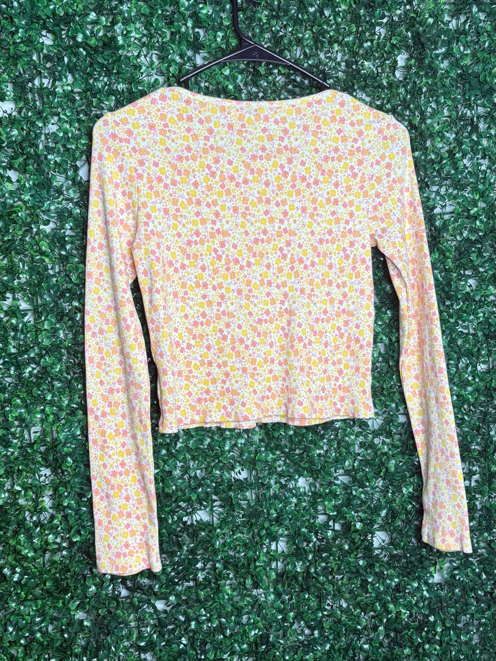 Roxy Floral Multicolor Ribbed Henley Top - Picture 4 of 4